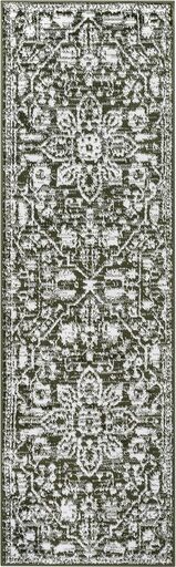Well Woven Della Green Vintage Medallion Pattern Runner Rug