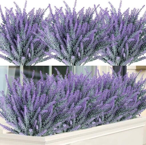 Ouddy Decor 12 Bundles Artificial Lavender Flowers