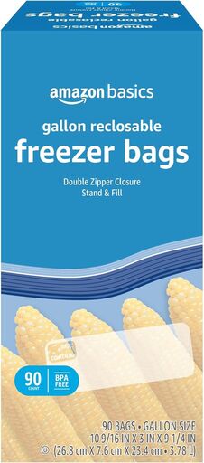 Amazon Basics Reclosable Freezer Gallon Bags