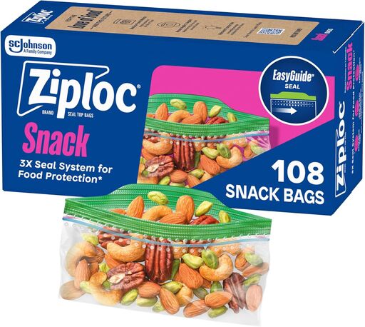 Ziploc Snack Bags, 108 Count